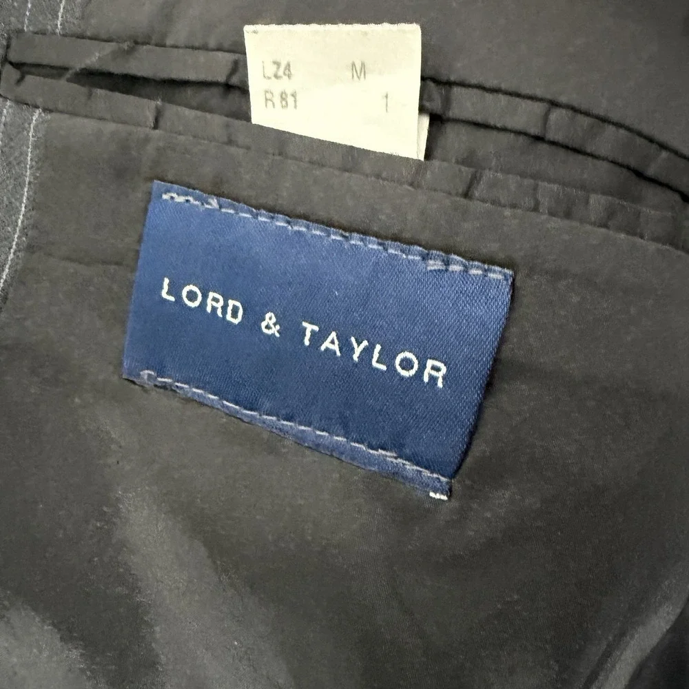 Lauren Ralph Lauren Suit Mens 46R‎ Gray Pinstripe 2 Button 100% Wool